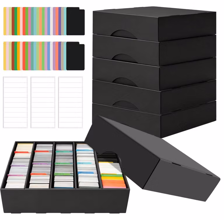 Set di 6 scatole portaoggetti per collezionisti, in cartone nero
