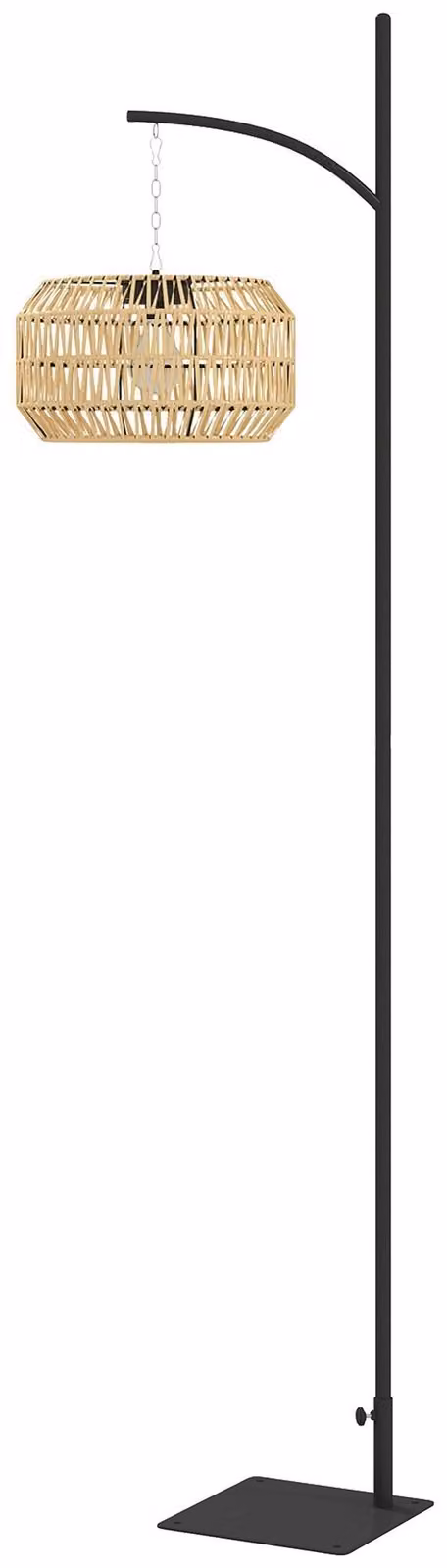 Lampada solare in rattan per esterni | Colore: nero, marrone | Dimensioni: 32x44x178 cm