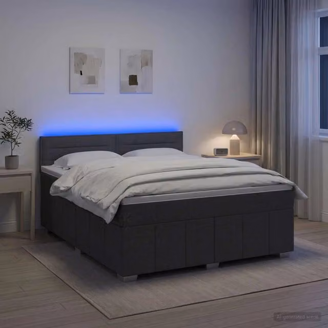 Letto box spring con materasso Grigio Scuro 180 x 200 cm 3452727