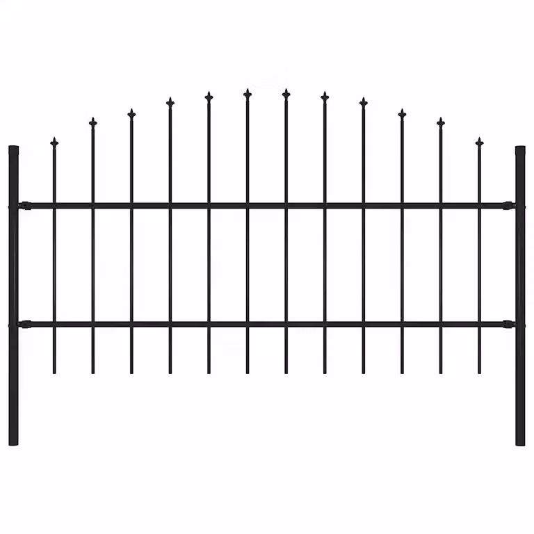Recinzione da giardino vidaXL Woerden con punta a lancia in acciaio nero H: 170 cm, L: 100 cm