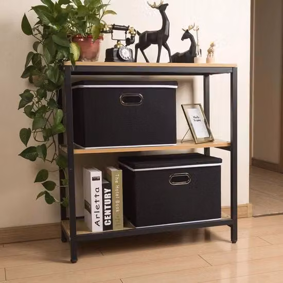 Scatole di Archiviazione Pieghevoli con Coperchio in Tessuto per Casa e Ufficio, Disponibili in Nero o Bianco