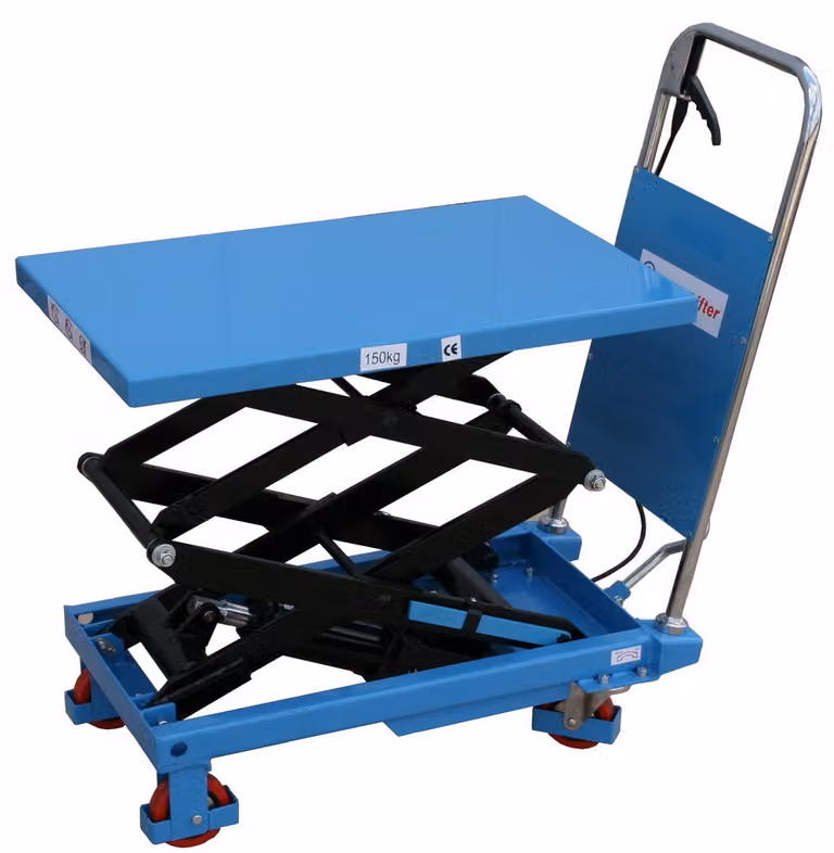 Tavolo elevatore a doppia forbice HanseLifter SPS 150. Portata 150 kg. Altezza di sollevamento 1,06 m.
