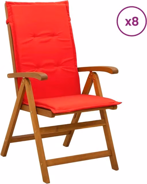 Sedie da giardino reclinabili 8 pz Naturale 3434480