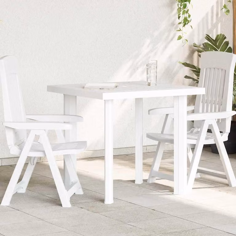 Maison Exclusive - Tavolo da giardino bianco 80x75x72 cm Plastica