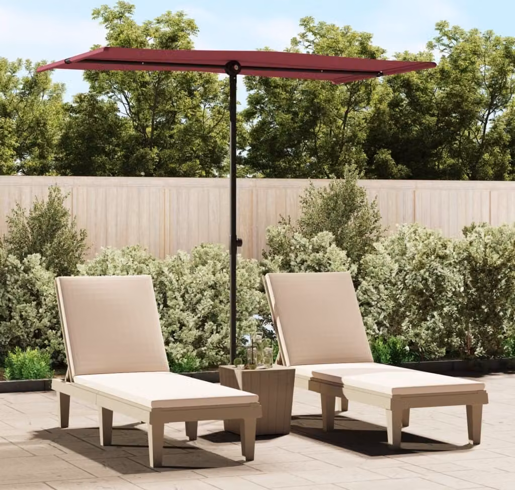 Maison Exclusive - Ombrellone con palo in alluminio, dimensioni 180x110 cm, colore bordeaux