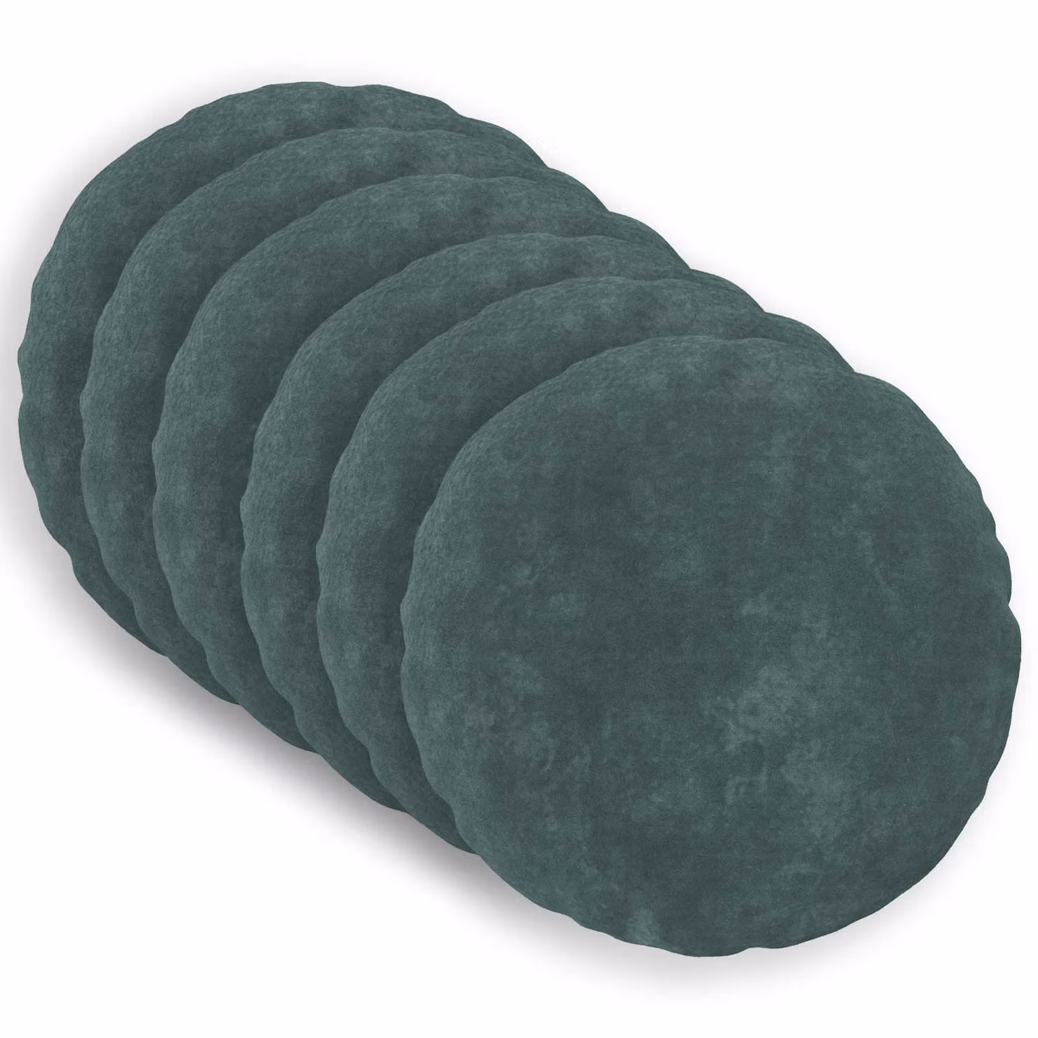 vidaXL Cuscino con cuscino HEERLEN 6 pz Blu mare Fleece in microfibra
