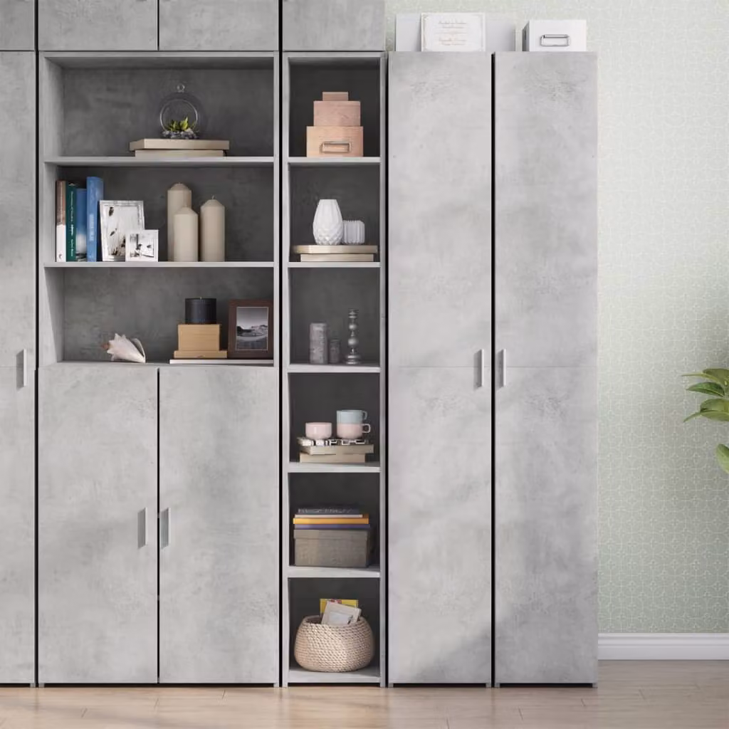 Credenza moderna vidaXL in legno e MDF grigio per soggiorno, L/P/H: 30 x 41 x 185 cm