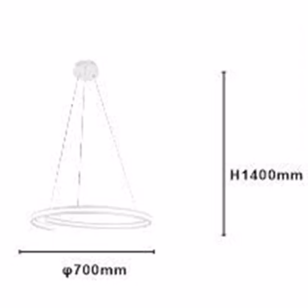 Lampadario a sospensione moderno Trade Shop a semicerchio in alluminio bianco con luce LED 100W 6500K L: 70 cm – 2