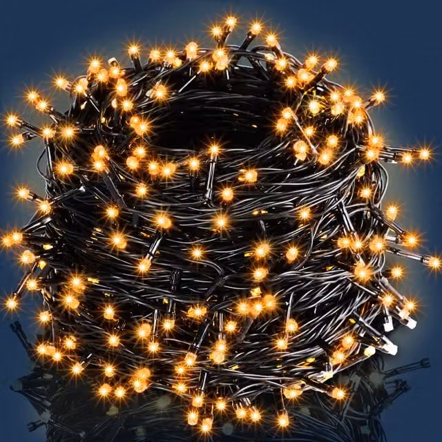 Catena di luci natalizie Monzana con 200 LED bianco caldo, lunghezza 20 m, protezione IP44