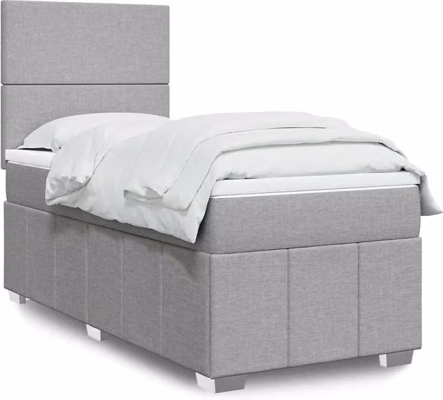 Giroletto a Molle con Materasso Grigio Chiaro 80x200 cm Tessuto 3293788