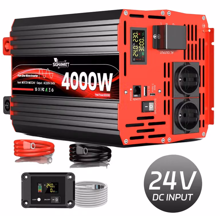 Inverter, potenza nominale 4000W, potenza di picco 8000W, 24V 4000W (8000W di picco)