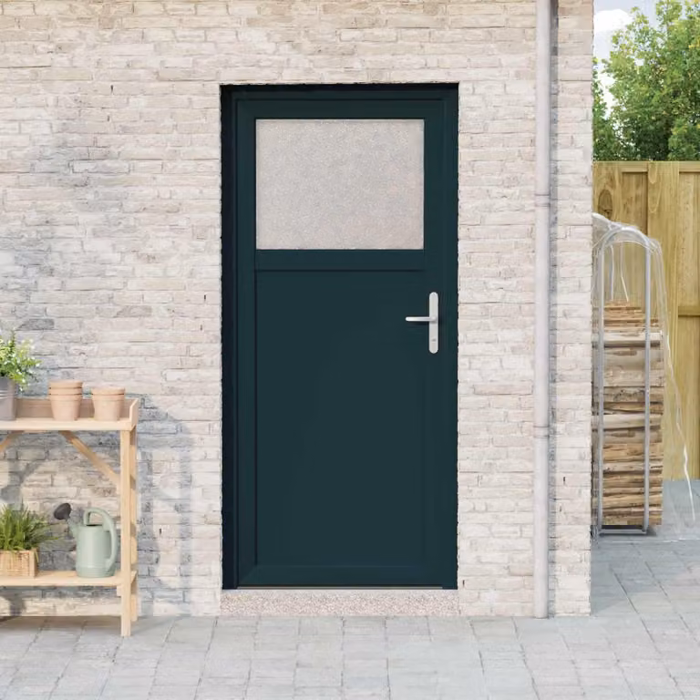 Porta d'ingresso laterale Antracite 88 x 198 cm PVC