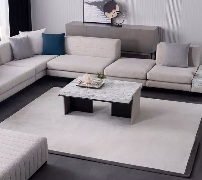 Couchtisch Wohnzimmertisch Sofatisch Kaffeetisch Holz Weiß Marmoroptik