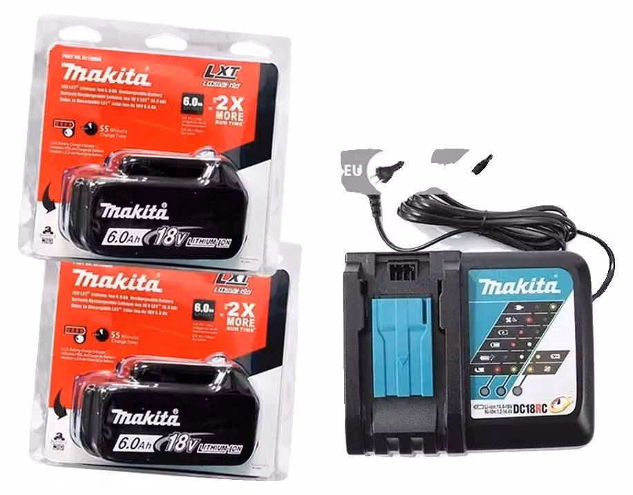 Batterie ricaricabili, capacità di 6000 mAh, dotate di caratteristiche di sicurezza, caricabatterie da 6,0 Ah x 2