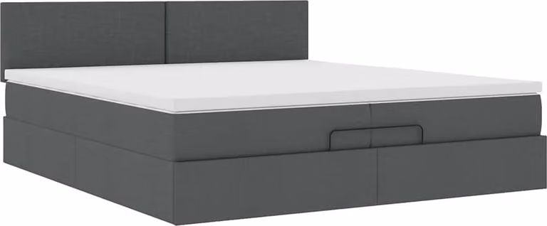 Struttura Letto Pouf con Materasso 200x200 cm in Tessuto