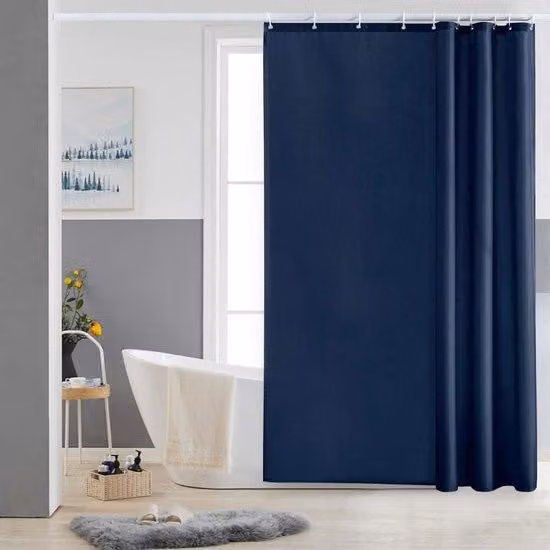Tende da doccia in poliestere resistenti alla muffa, impermeabili, lavabili, 150x180 cm, blu navy, per cabine doccia.