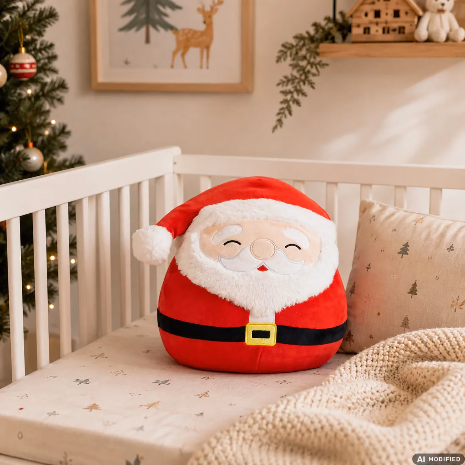 Cuscino decorativo a tema natalizio Vestiamo Casa con Babbo Natale, Pupazzo di Neve e Albero di Natale – 2