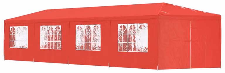 Tenda Party 1200 x 300 x 255 cm Rosso PE e Acciaio