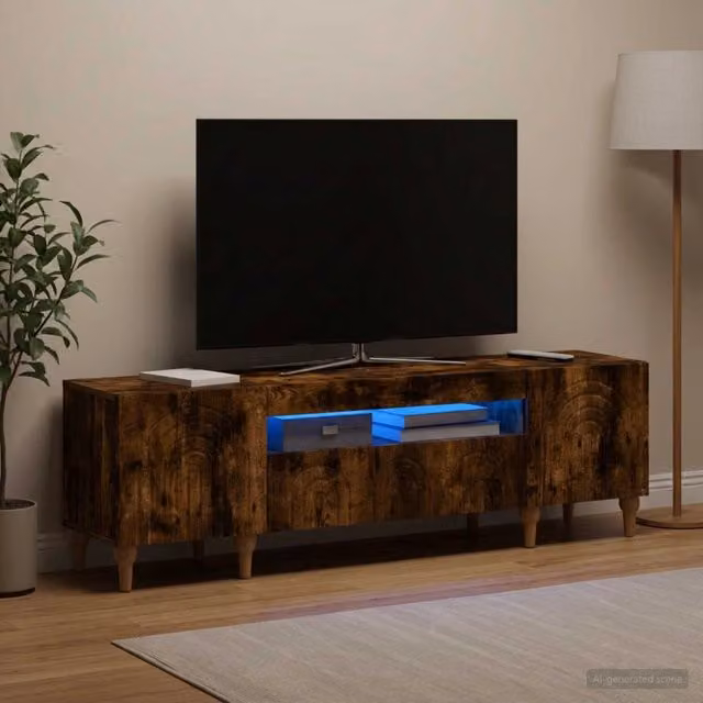 Mobile TV LED ALKMAAR 153 x 35 x 43 cm Rovere Fumo 896250