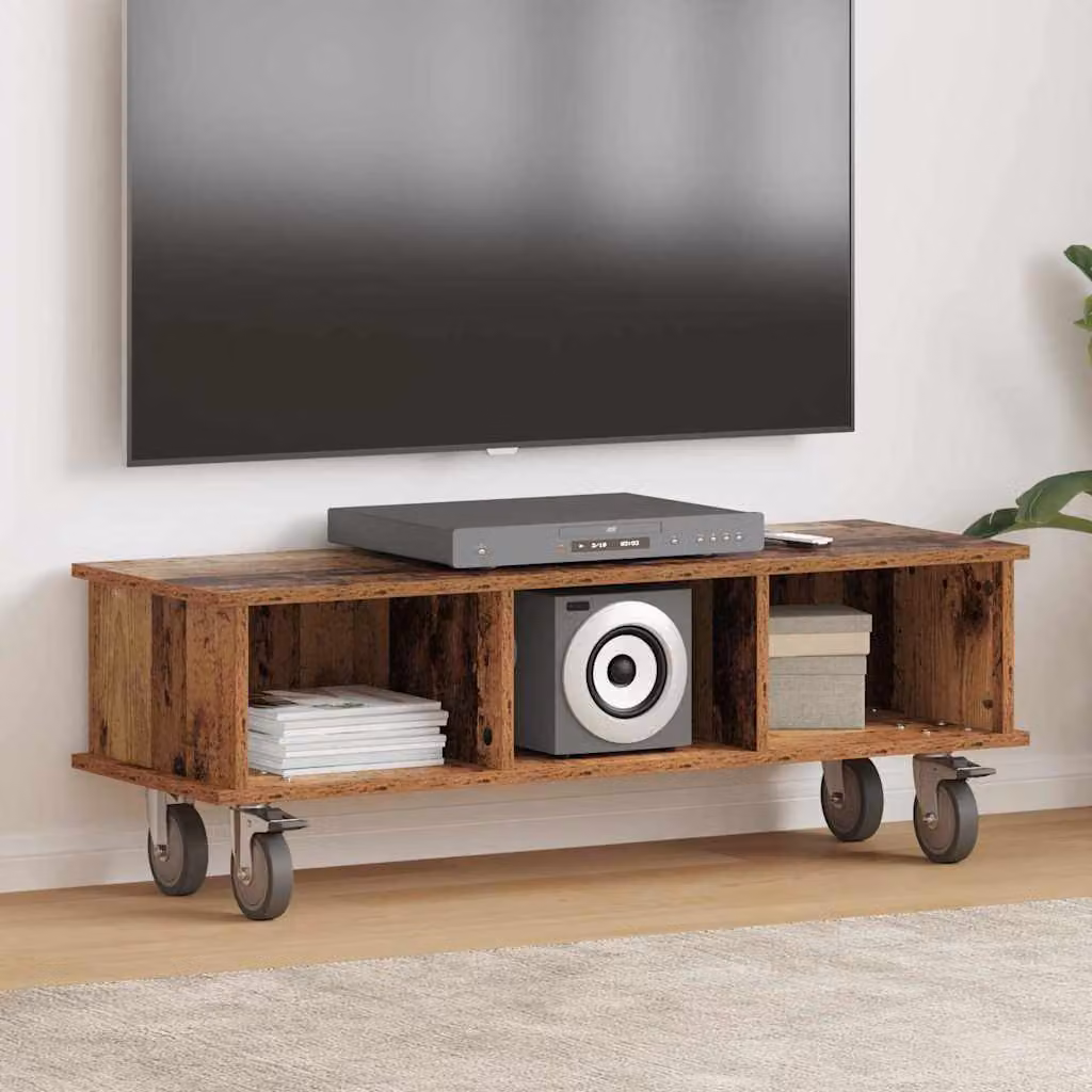 Supporto TV moderno vidaXL in legno color marrone L 100 x P 35 x H 35 cm