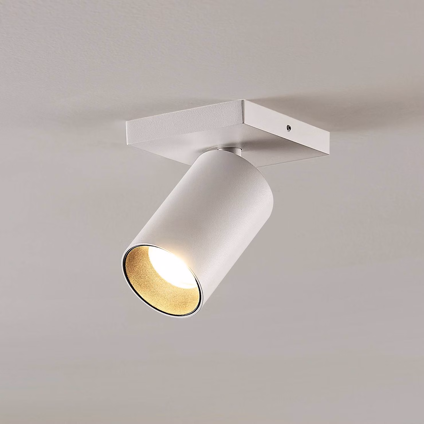 Arcchio faretto Brinja, bianco, angolare, Ø 6 cm, 1 lampadina, GU10 Brinja Arcchio, dimmerabile, Bianco / Opale, Corridoio, Alluminio, Moderno, Faretto