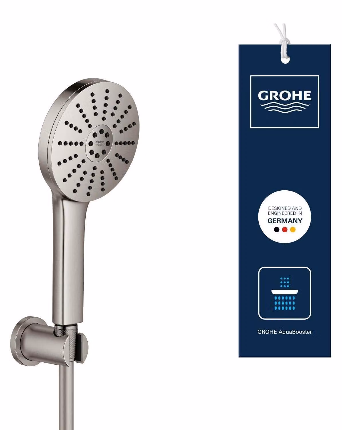 Set di rubinetti manuali da 120 mm, con 3 tipi di getto, a risparmio idrico, in acciaio inossidabile di alta qualità