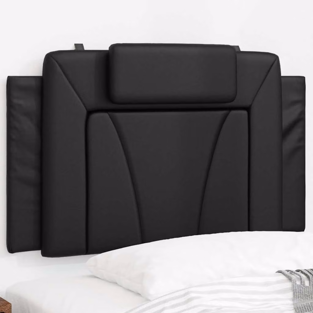 Cuscino Testiera Viana vidaXL in Similpelle Nero, Larghezza: 90 cm