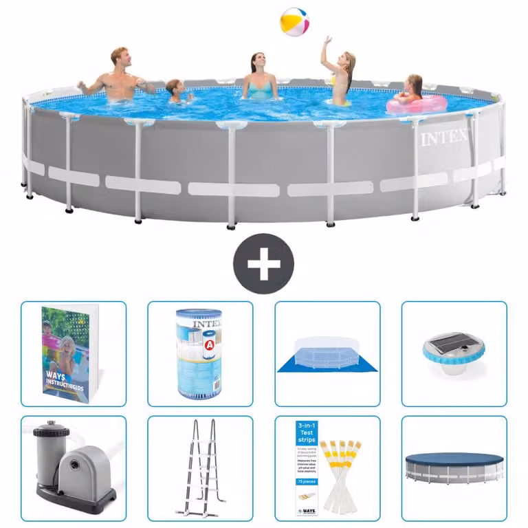 Struttura per piscina a forma di prisma - 610x132 cm - composta da 7 elementi - modello S622