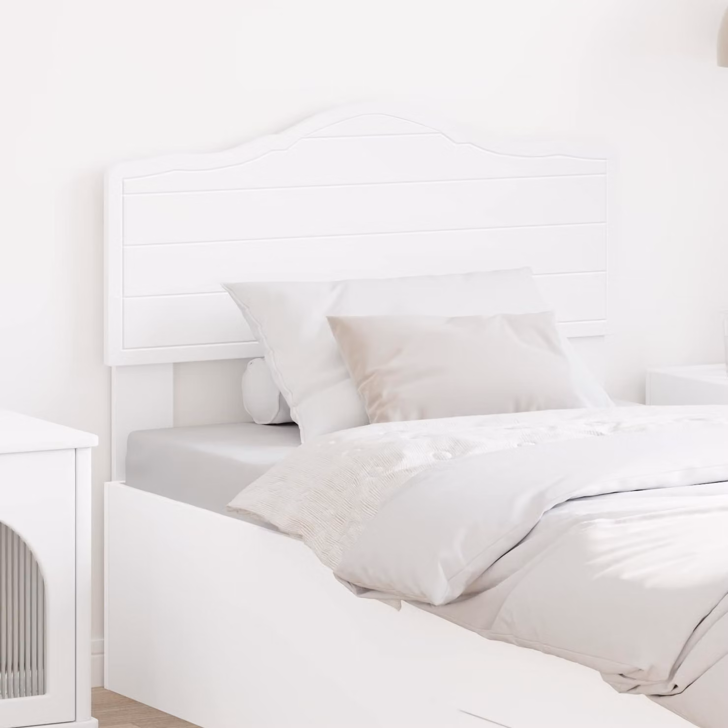 Testiera per letto vidaXL in legno ingegnerizzato bianco con design minimalista