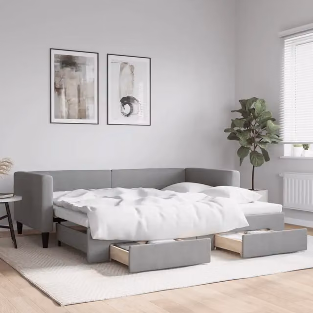 Divano Letto Moderno vidaXL Grigio con Struttura Imbottita per Soggiorno e Camera da Letto – 1