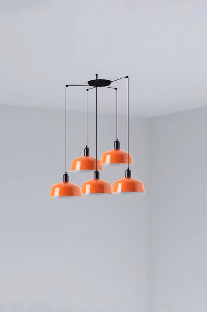 TATAWIN M metallo 5L Lampada a sospensione arancione rossastro