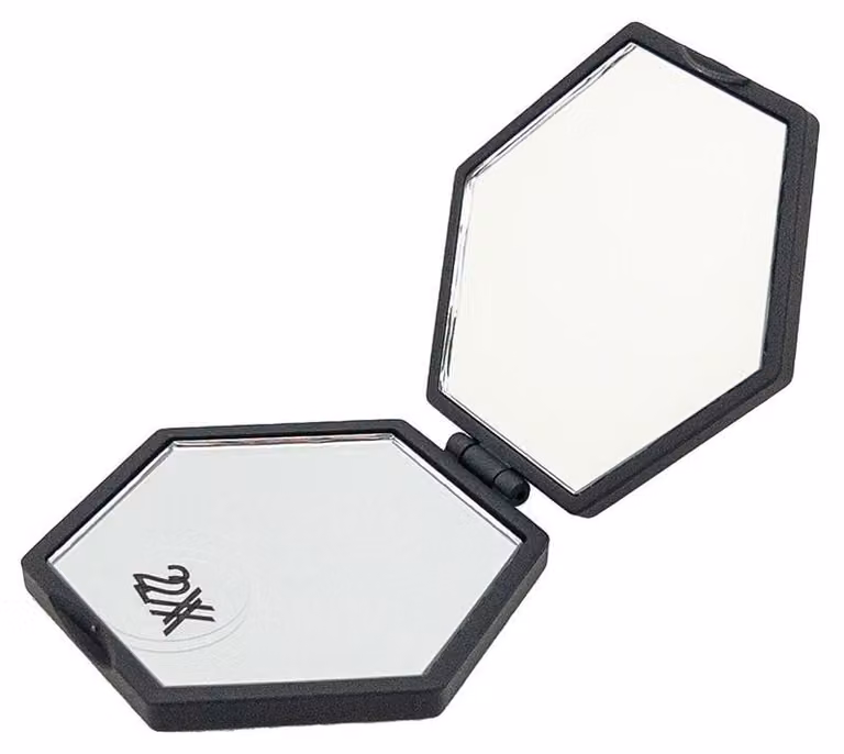 Specchio compatto UNIQ Mini esagonale - Nero, ingrandimento 2x