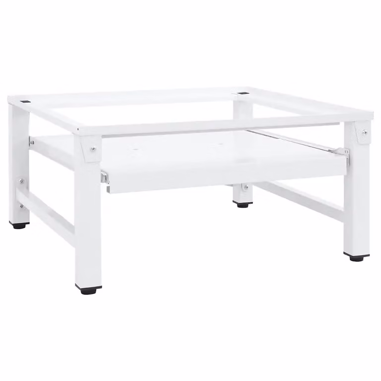 vidaXL Pedestallo per Lavatrice in Acciaio Bianco L/P/H: 60,5 x 32,5 x 62 cm