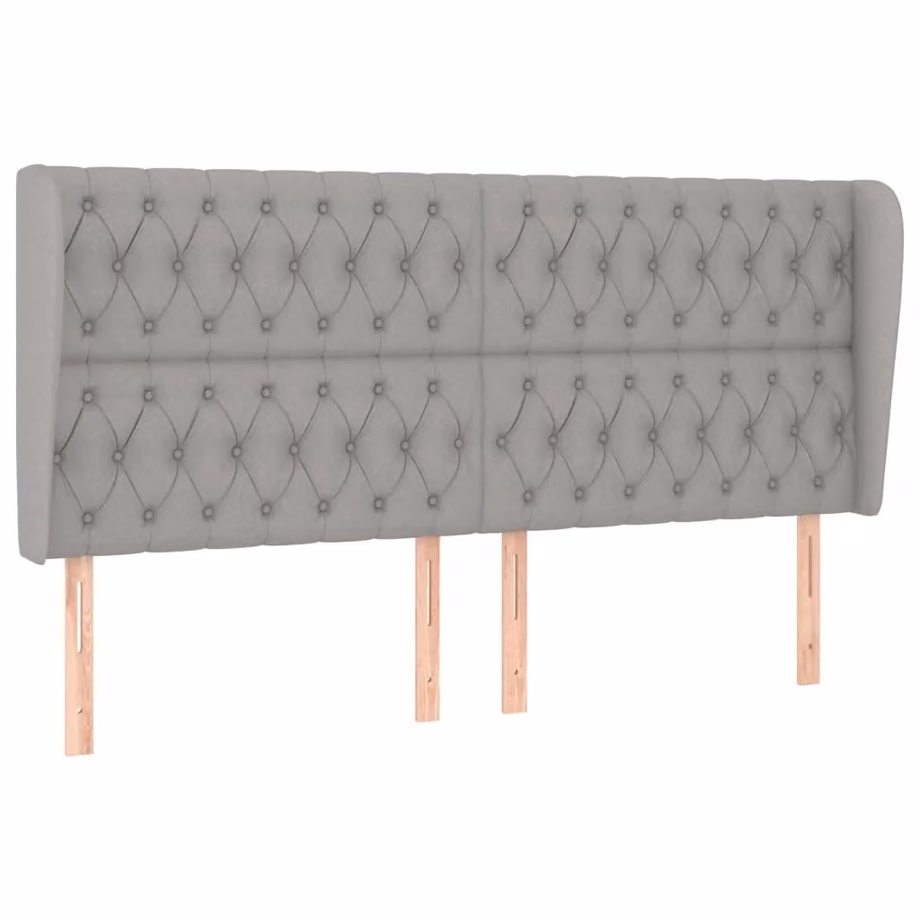 Testiera con Orecchie Design Mania in Tessuto Grigio Chiaro L: 183 cm, P: 23 cm, H: 118/128 cm – 2