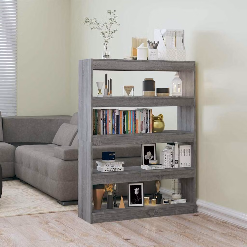 Libreria/Divisorio vidaXL Grigio Sonoma L: 100 cm, P: 30 cm, H: 135 cm