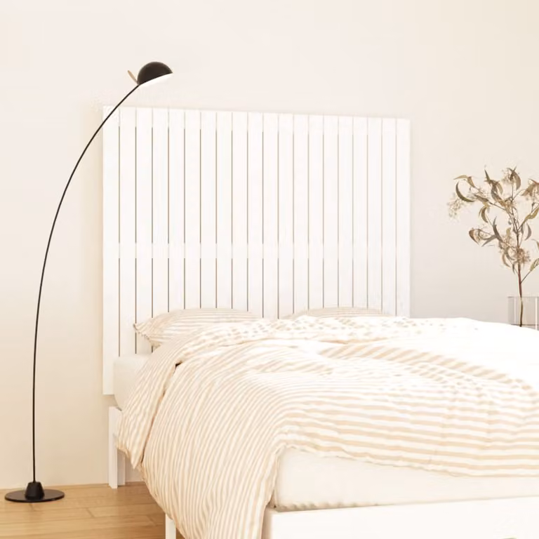 Testiera da parete vidaXL in legno massello di pino bianco L: 127,5 cm, P: 3 cm, H: 110 cm