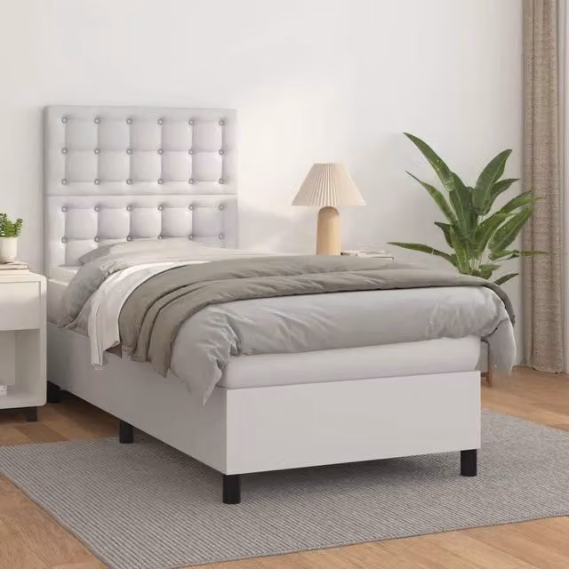Letto a molle con materasso bianco vidaXL in similpelle L: 80 cm, P: 200 cm – 1