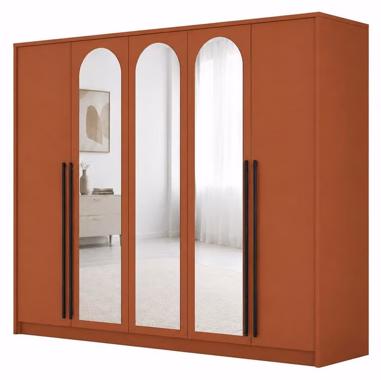 Armadio con specchio, in terracotta, dimensioni 255 x 65 x 217 cm