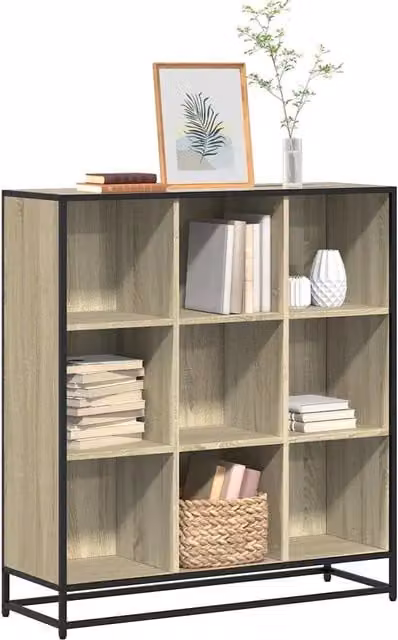 Libreria-Scaffale Design Mania in Stile Industrial con Legno e Metallo, Marrone, L 97,5 cm x P 33 cm x H 107,5 cm