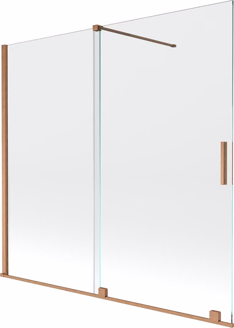 Mexen Velar paratia doccia 2 ante scorrevoli 170 x 150 cm, trasparente, rame spazzolato - 896-170-000-01-65
