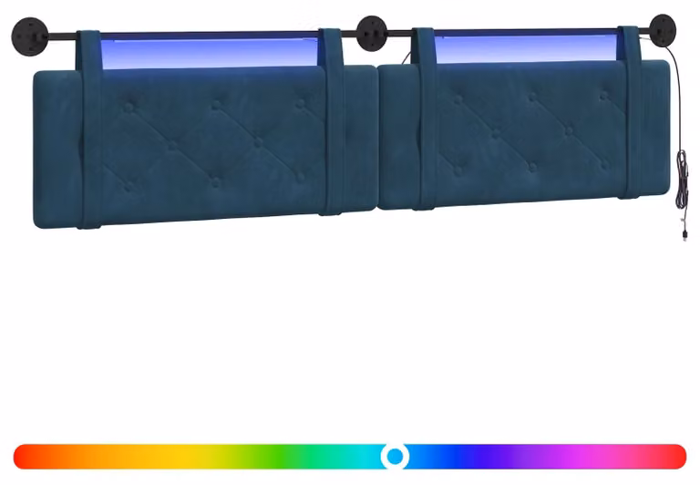 Testiera sospesa Con luce LED Blu Velluto