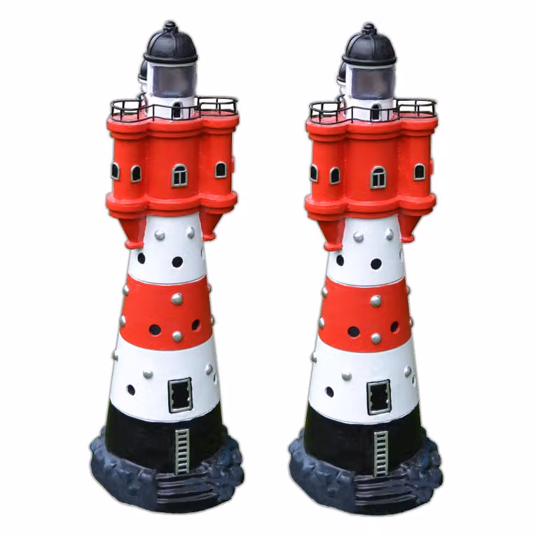 Set da 2 fari a LED solari XL da 50 cm | Decorazioni da giardino con luci rosse e bianche | Illuminazione da giardino con sensore crepuscolare | Illuminazione solare per decorazioni da giardino