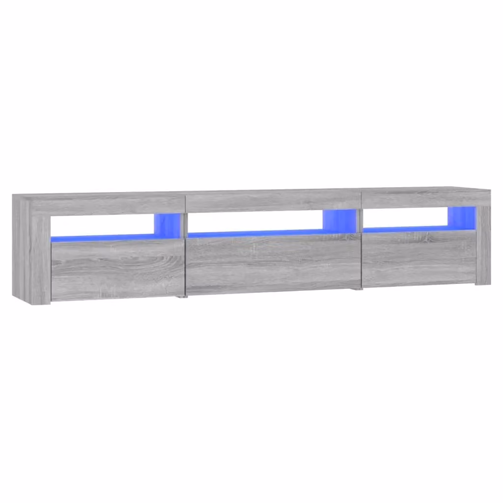 Mobile Porta TV Moderno vidaXL con Luci LED Integrate Grigio, L: 195 cm, P: 35 cm, H: 40 cm – 2