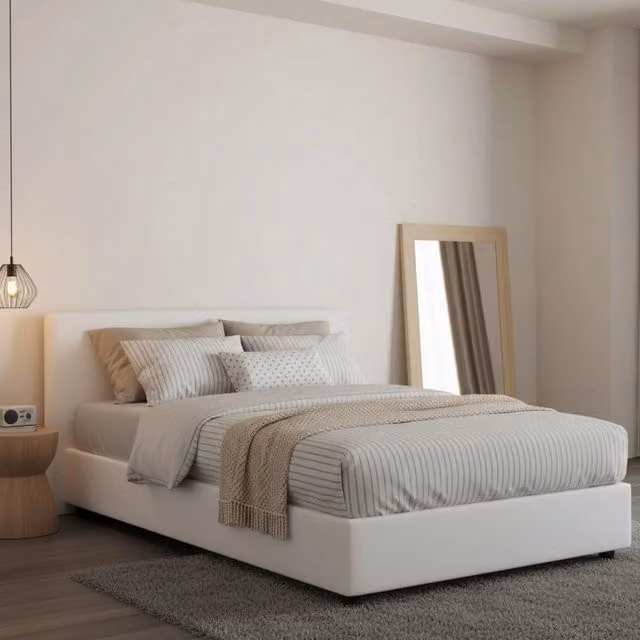 Letto Aftis Talamo Italia con Materasso Incluso, Bianco, L/P/H: 120 x 200 x 32 cm