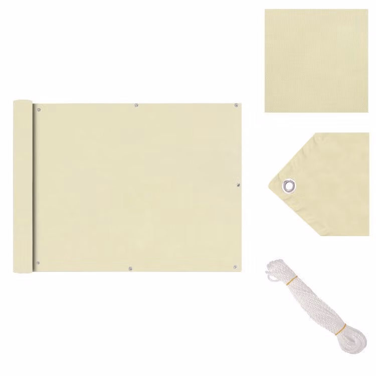vidaXL Schermo privacy per balcone in tessuto Oxford 90x400 cm crema - Ombrelloni e tende da sole