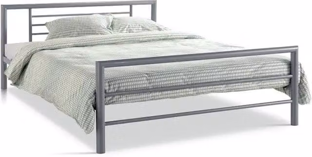 Letto ECHO – Letto matrimoniale in metallo 160x200 cm grigio lucido con rete inclusa