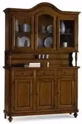 Credenza cristalliera napoletana in legno 3 ante stile carabiniera arte povera noce