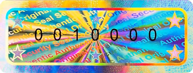 310 sigilli di sicurezza olografici tridimensionali con numero di serie