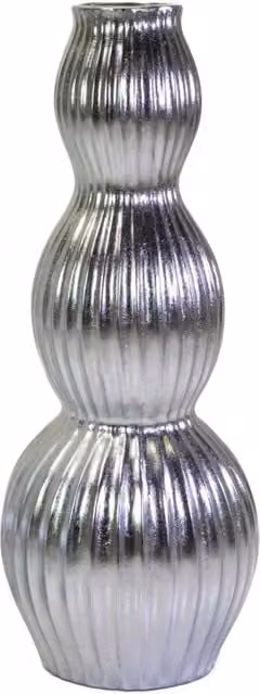 Portavaso resina argento cm ø45h120