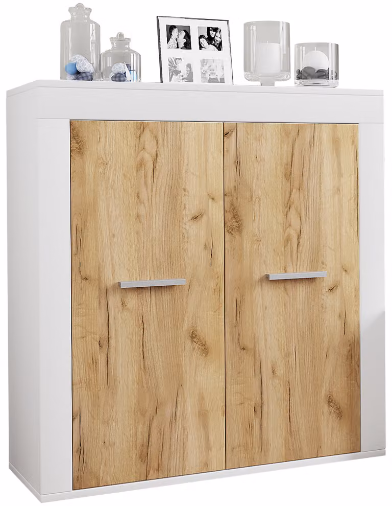Cassettiera in legno | Tavolino con ante girevoli | Dimensioni ca. H. 89 x W. 80 x D. 35 cm - Usilo
